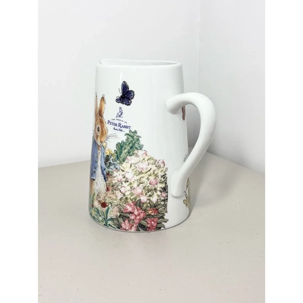 NEW Beatrix Potter Peter Rabbit Ceramic Pitcher 6.5”